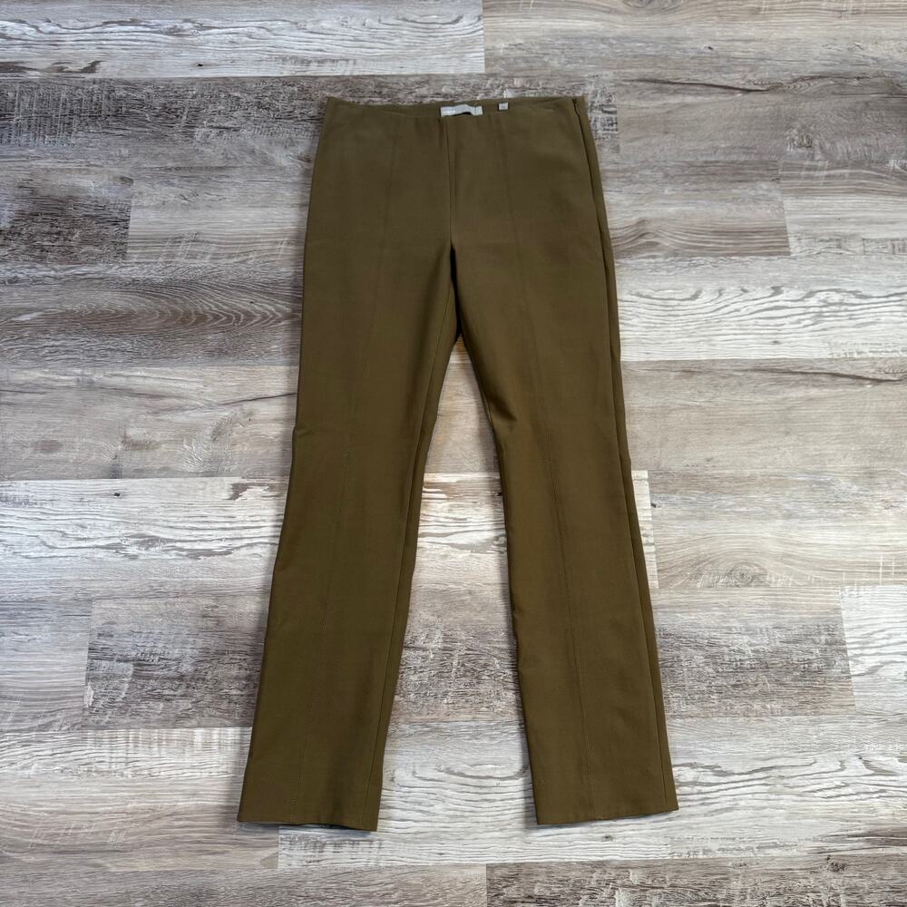 Vince Stitch Front Seam Pants Olive Quiet Luxury Minimalist Workwear Office S